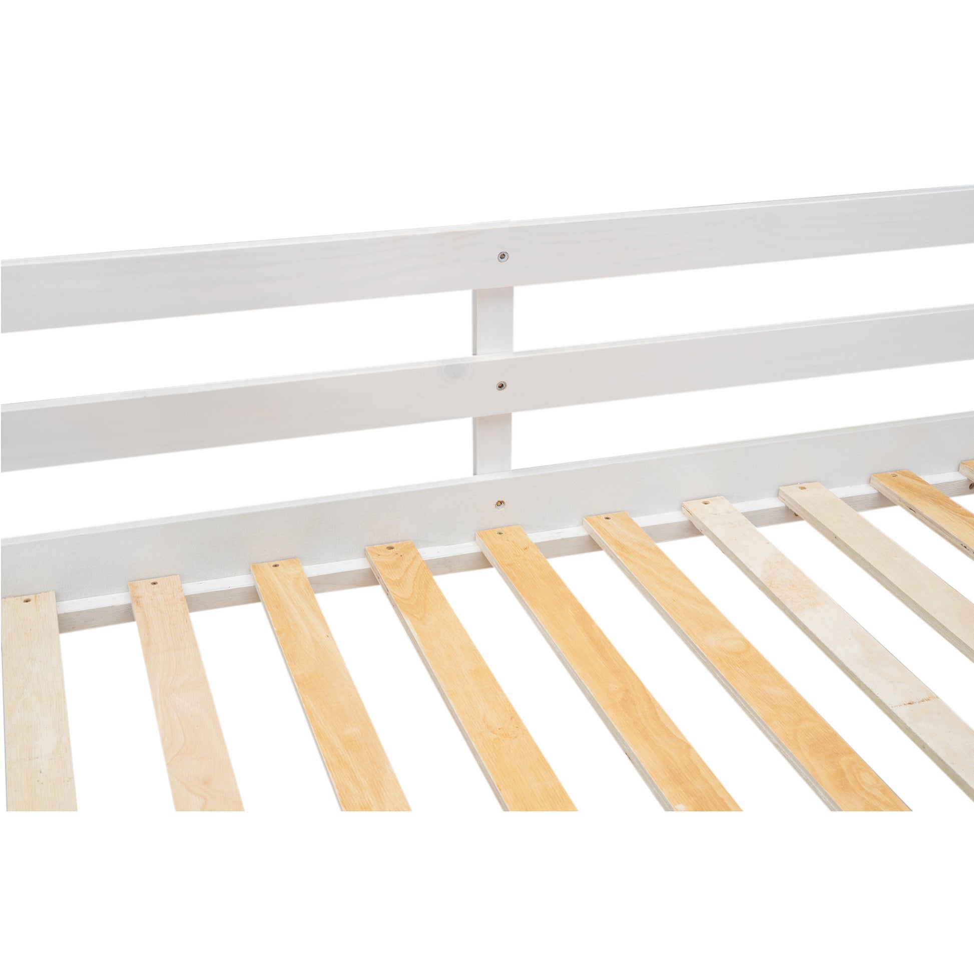 Wood Twin Xl Over Queen Bunk Bed With Ladder, White Box Spring Not Required White Wood Bedroom Bunk Solid Wood Mdf