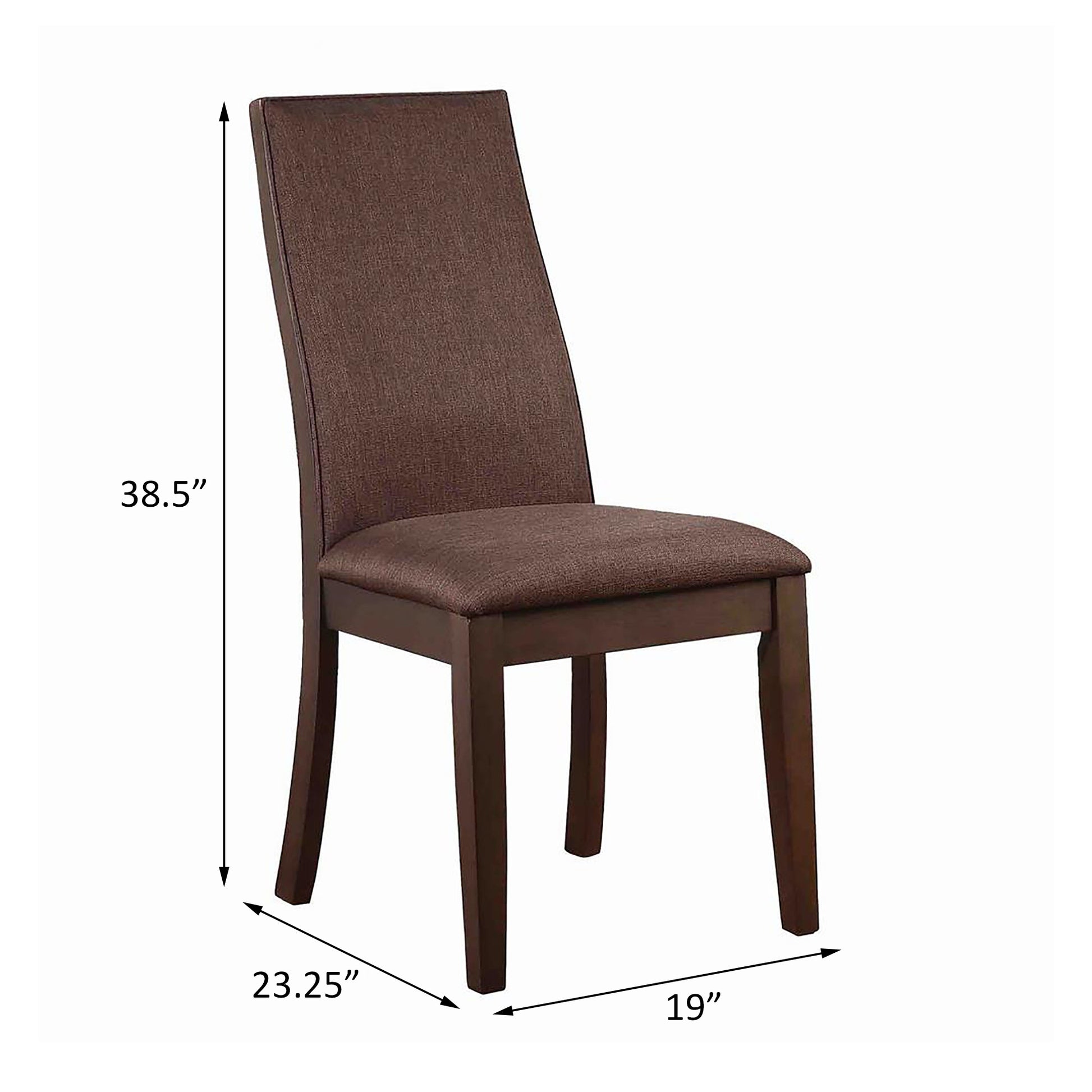 Chocolate And Espresso Dining Chair Set Of 2 Solid Brown Espresso Dining Room Polyester Farmhouse,Rustic Side Chair Rubberwood Solid Back Foam Upholstered