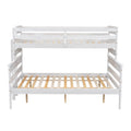 Wood Twin Xl Over Queen Bunk Bed With Ladder, White Box Spring Not Required White Wood Bedroom Bunk Solid Wood Mdf