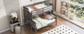 Wood Twin Over Full Bunk Bed With Ladder, Gray Twin Box Spring Not Required Gray Solid Wood Mdf