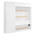 Full Size Murphy Bed Wall Bed With Shelves,White White Solid Wood Mdf