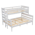 Wood Twin Xl Over Queen Bunk Bed With Ladder, White Box Spring Not Required White Wood Bedroom Bunk Solid Wood Mdf