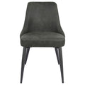 Light Grey Curved Back Side Chair Set Of 2 Solid Grey Dining Room Spot Clean Transitional Side Chair Solid Back Foam Upholstered