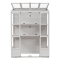 78 Inch Wooden Greenhouse Cold Frame With 4 Independent Skylights And 2 Folding Middle Shelves, Walk In Outdoor Greenhouse, White White Seats 2 Garden & Outdoor Casual Wood