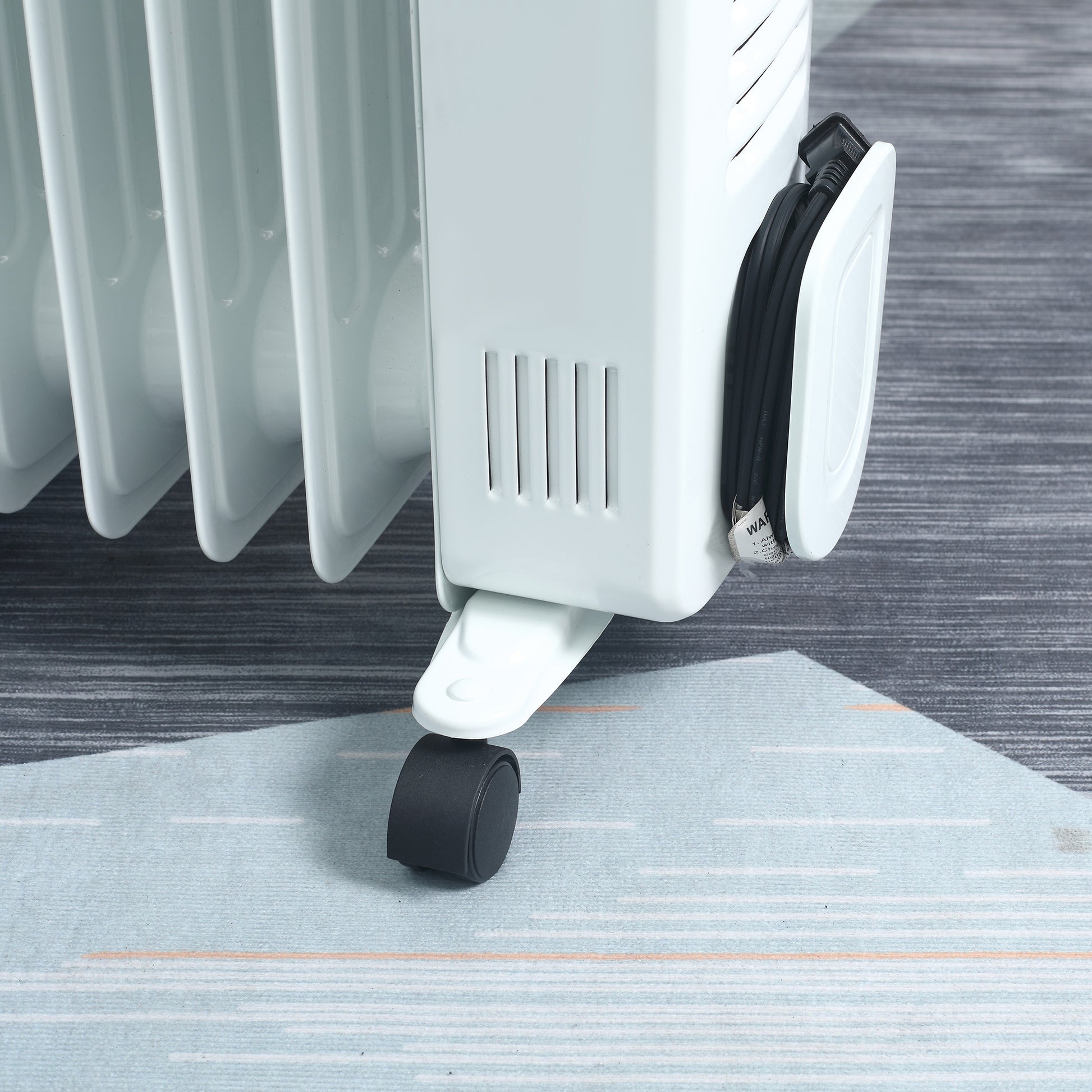 25.25" Electric Space Heater, Freestanding 161 Sq. Ft. Heater With 3 Modes, Timer, And Remote, 1500 W, White White Steel