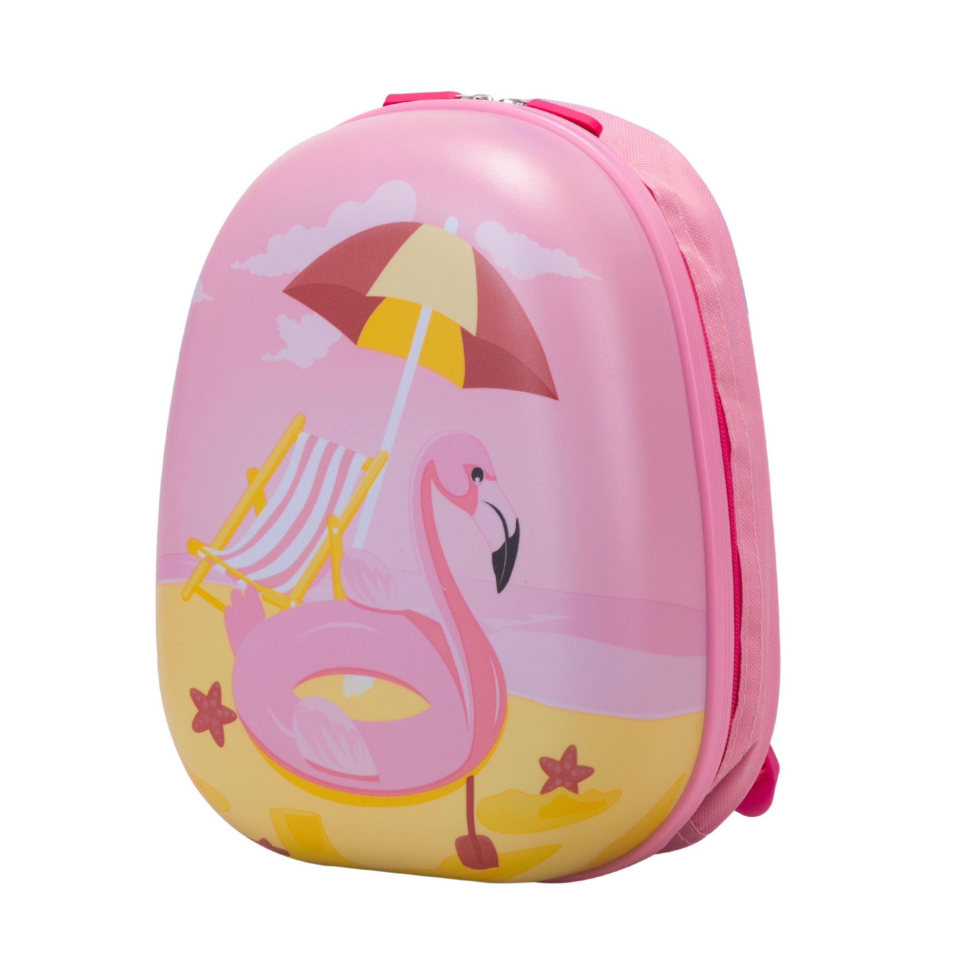 2PCS Kids Luggage Set with 16" Rolling Suitcase and pink-abs+pc