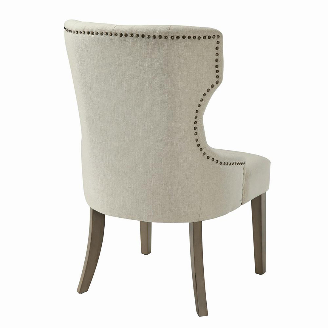 Beige And Rustic Smoke Tufted Dining Chair Beige Dining Room Farmhouse Side Chair Rubberwood Tufted Back Foam Upholstered