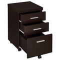 Cappuccino 3 Drawer Mobile File Cabinet Mobile File Cabinets 3 4 Drawers Brown Office Drawers Included Transitional Wood