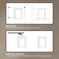 Lighted Medicine Cabinet 20 X 32 Inch, Recessed Or Surface Led Medicine Cabinet, Clock, Room Temp Display,Defog,Night Light,Stepless Dimming,3000K 6400K, Outlets & Usbs,Hinge On The Left Silver Aluminium