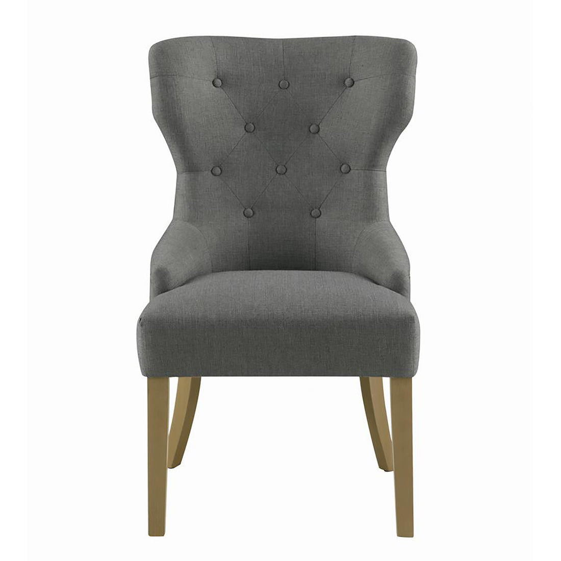 Grey And Rustic Smoke Tufted Dining Chair Solid Grey Gray Dining Room Spot Clean Traditional Dining Chairs Rubberwood Tufted Back Foam Upholstered