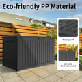 230 Gallon Deck Box, Waterproof Resin Large Outdoor Storgae Box For Patio Furniture, Patio Cushions, Gardening Tools, Pool And Sports Supplies, Lockable Black No Complete Patio Set Black Water Resistant Frame Garden & Outdoor Classic Complete Patio Sets