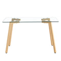 Glass Dining Table Modern Minimalist Rectangle, Suitable For 4 6 People, Equipped With 0.31 