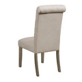 Beige And Rustic Brown Tufted Back Side Chair Set Of 2 Beige Brown Dining Room Mission Side Chair Rubberwood Tufted Back Foam Upholstered