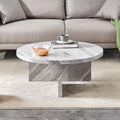 Gray Mdf Material Circular Textured Coffee Table, 31.4 Inch Gray Middle Table, Modern Coffee Table, Suitable For Small Spaces, Living Room. Gray Mdf