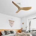 52 Inch Indoor Ceiling Fan No Light With 6 Speed Remote Control 3 Abs Blade Reversible Dc Motor For Home White Abs