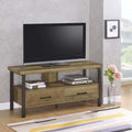 Weathered Pine And Dark Bronze 48 Inch Tv Console Brown Primary Living Space 40 49 Inches 50 59 Inches Industrial 50 Inches Wood