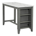 5 Piece Counter Height Dining Table Set With Built In Storage Shelves,Grey Grey Mdf