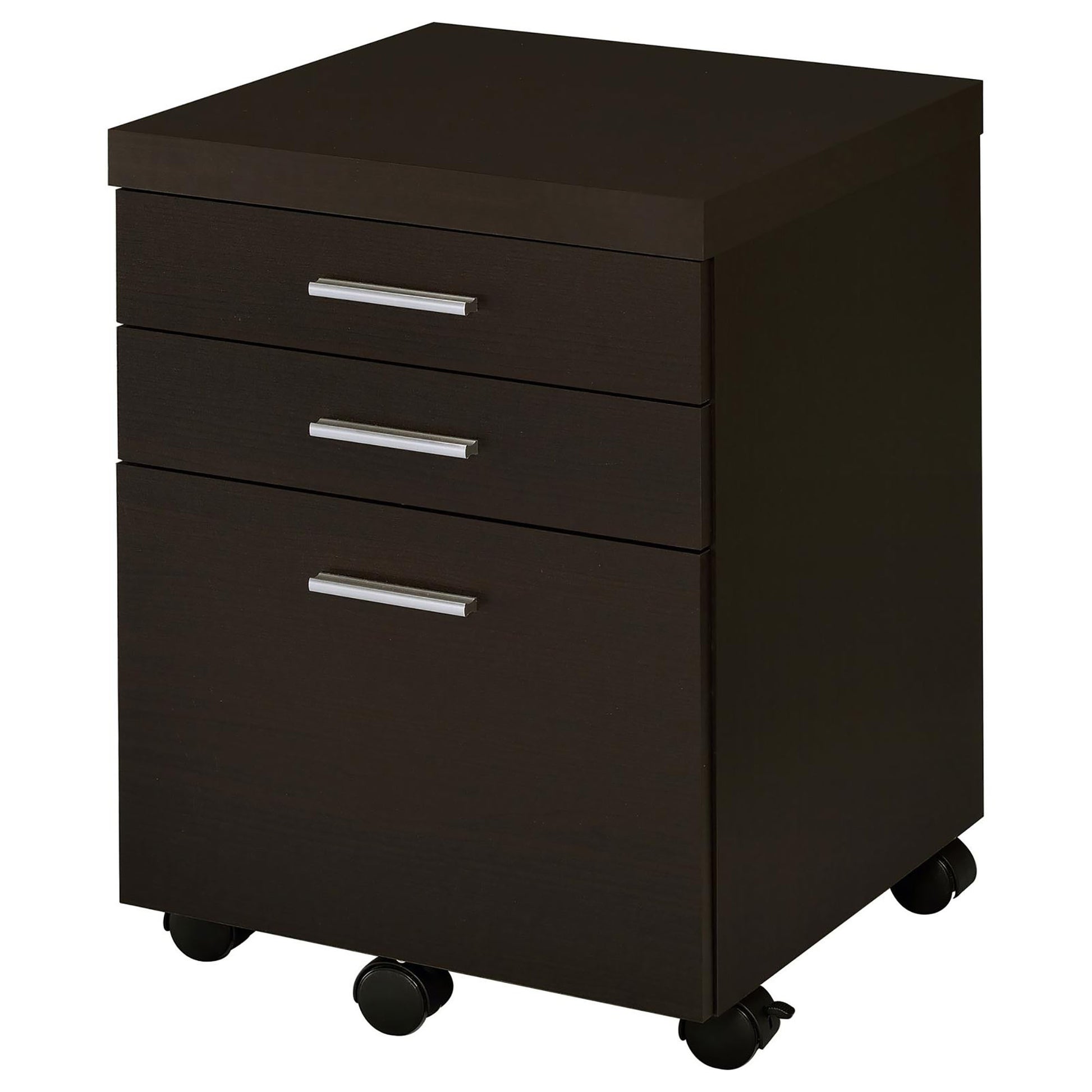 Cappuccino 3 Drawer File Cabinet Filing Cabinets 3 4 Drawers Brown Office Mobile Transitional Wood