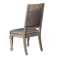 Metallic Platinum And Metallic Open Back Side Chair Set Of 2 Silver Dining Room Glam Side Chair Rubberwood Open Back Wood