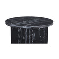 Black Mdf Material Circular Coffee Table With Texture, 31.4 Inch Black Middle Table, Modern Tea Table, Suitable For Small Spaces, Living Room. Black Mdf