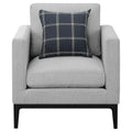 Light Grey Cushion Back Chair Grey Primary Living Space Spot Clean Transitional Accent Chairs Foam Upholstered