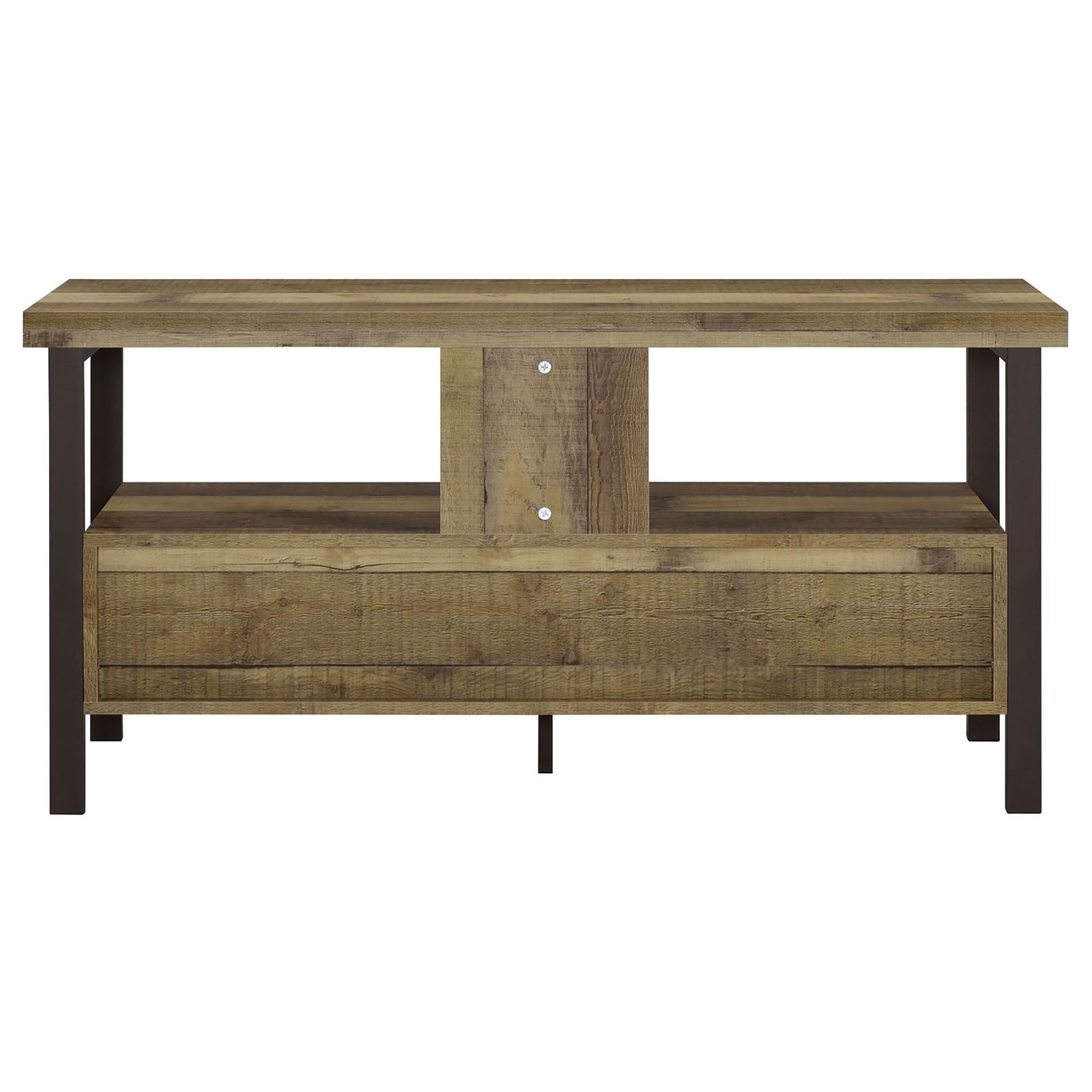 Weathered Pine And Dark Bronze 48 Inch Tv Console Brown Primary Living Space 40 49 Inches 50 59 Inches Industrial 50 Inches Wood