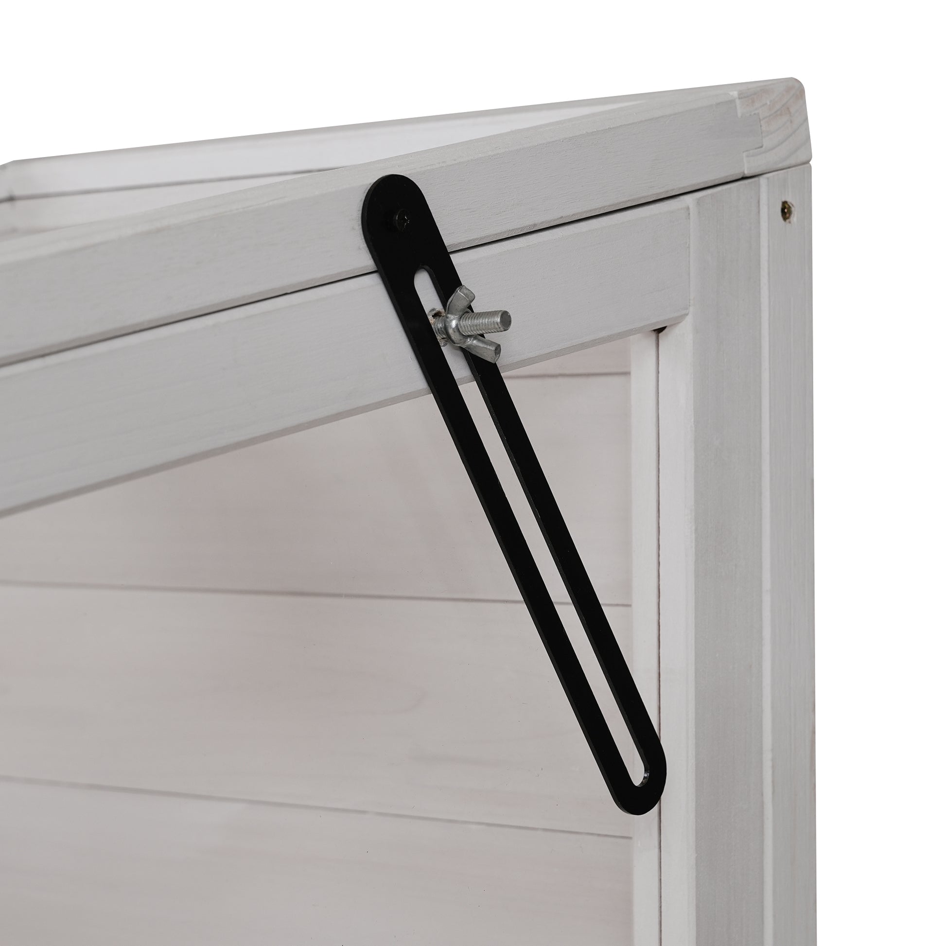 78 Inch Wooden Greenhouse Cold Frame With 4 Independent Skylights And 2 Folding Middle Shelves, Walk In Outdoor Greenhouse, White White Seats 2 Garden & Outdoor Casual Wood