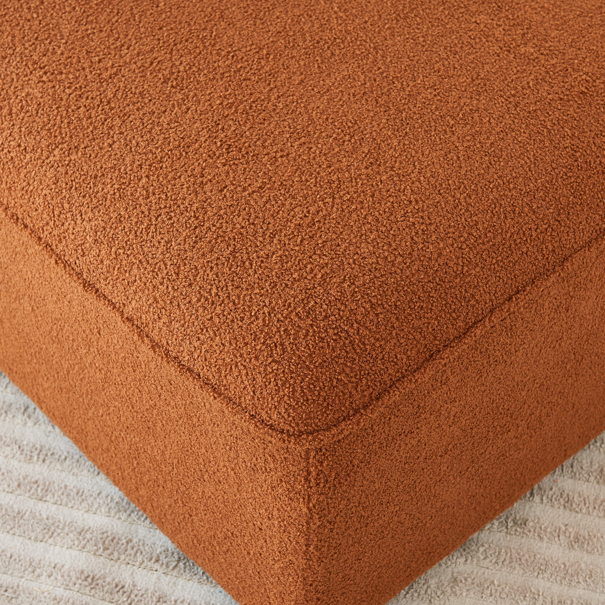 Curved Modular Sectional Sofa For Living Room, Oversized L Shaped Couch With Chaise Lounge Sofa Set, Upholstered Sofa With 3 Back Pillows & 2 Throw Pillow, For Home Office, Orange Orange Foam Sherpa