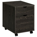 Dark Oak 2 Drawer File Cabinet With Casters Mobile File Cabinets 1 2 Drawers Oak Brown Office Mobile Contemporary,Modern Wood