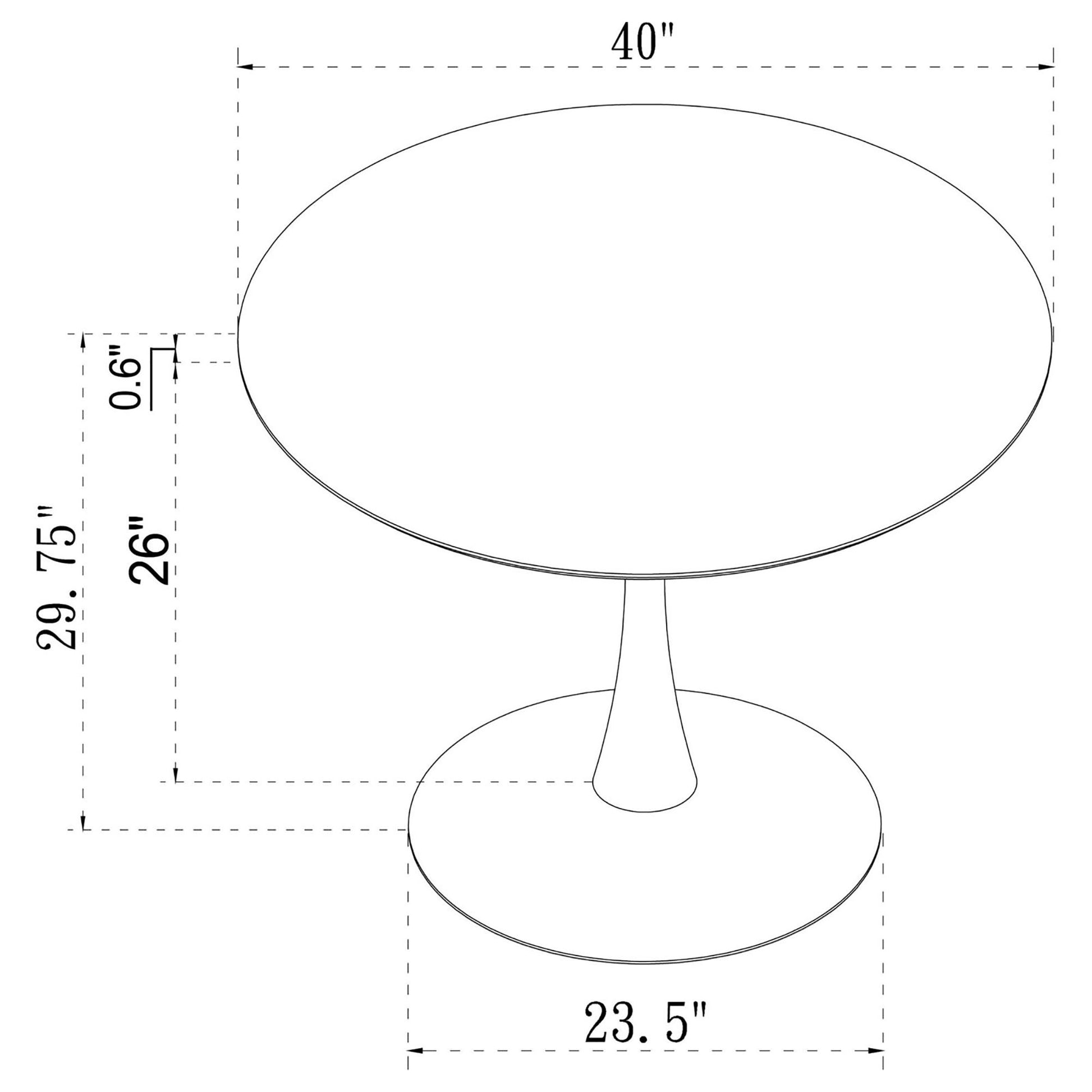 White 40 Inch Dining Table White Dining Room Contemporary,Modern Tabeltop Round Kitchen & Dining Tables Metal Pedestal