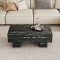 The Black Coffee Table Has Patterns. Modern Rectangular Table, Suitable For Living Rooms And Apartments. 43.3