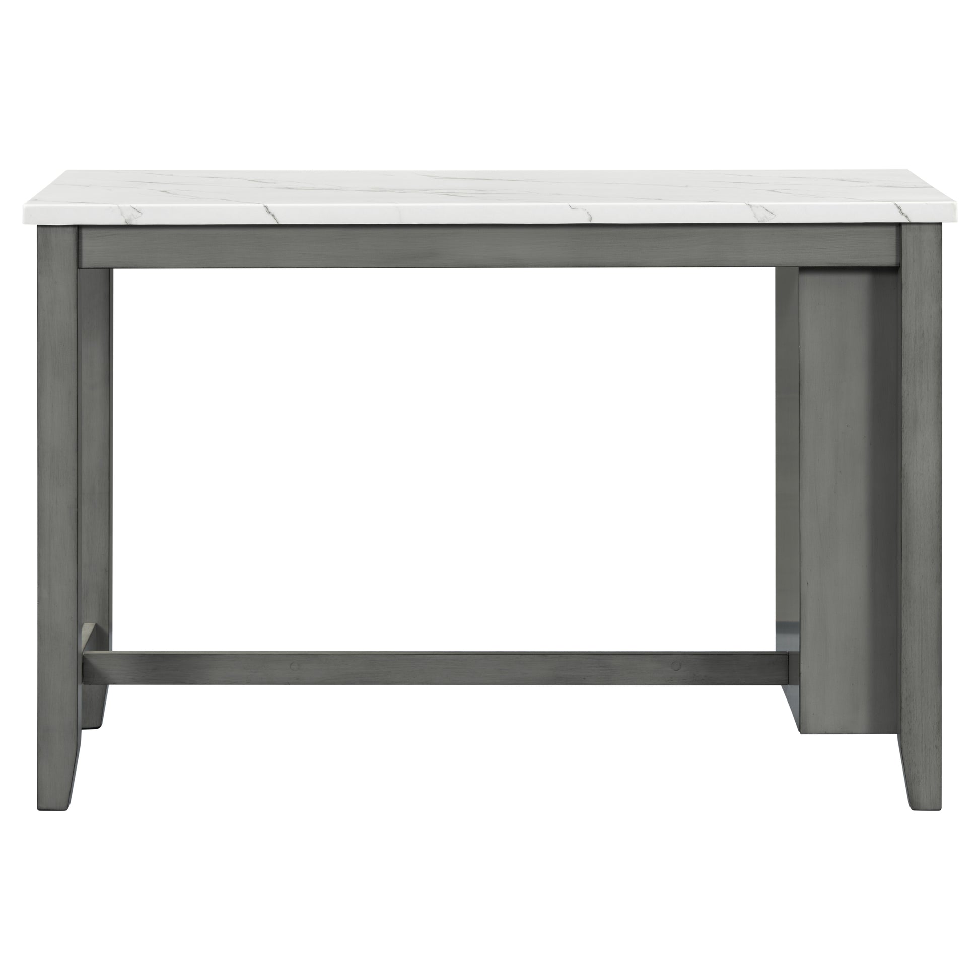 5 Piece Counter Height Dining Table Set With Built In Storage Shelves,Grey Grey Mdf