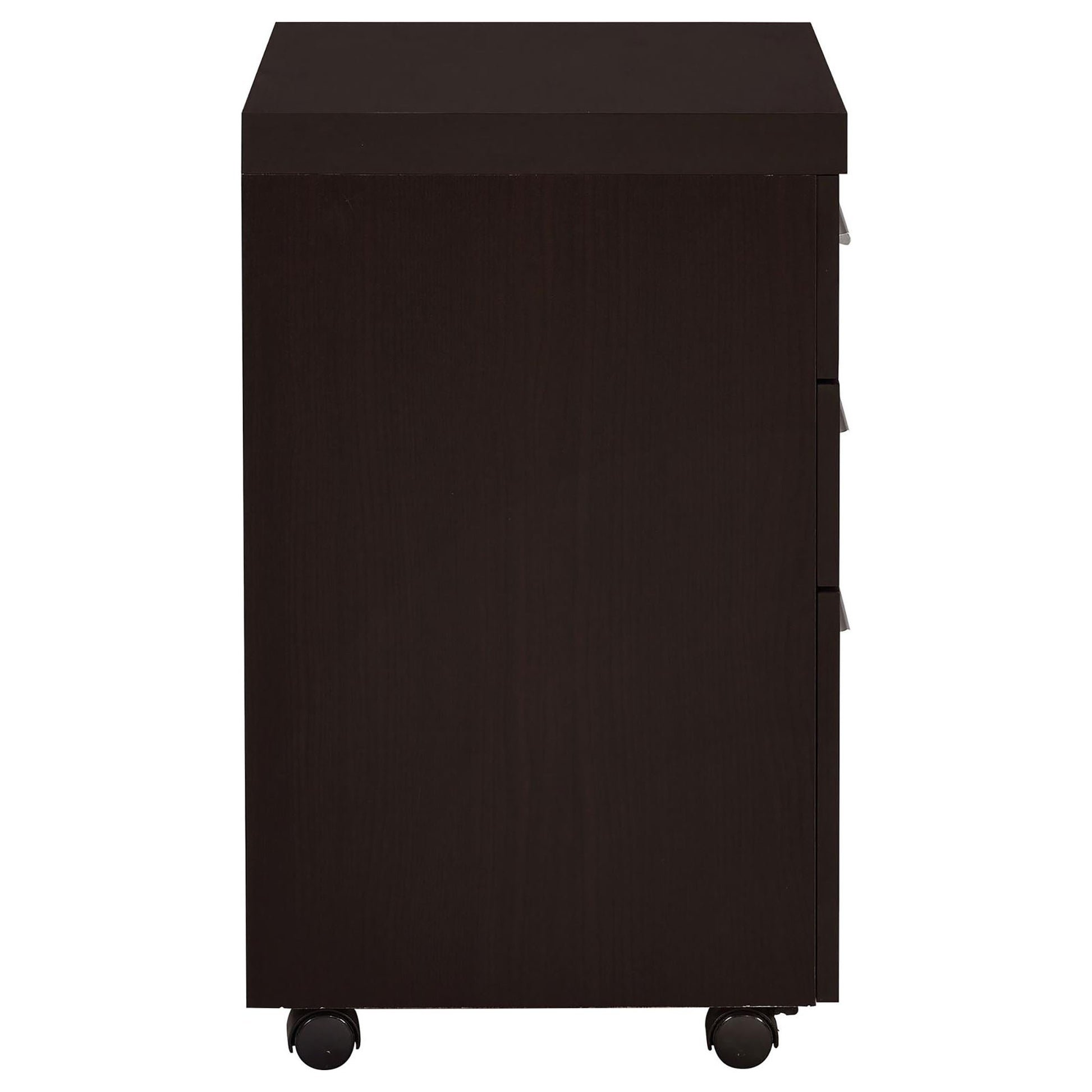 Cappuccino 3 Drawer Mobile File Cabinet Mobile File Cabinets 3 4 Drawers Brown Office Drawers Included Transitional Wood