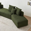 Curved Modular Sectional Sofa For Living Room, Oversized L Shaped Couch With Chaise Lounge Sofa Set, Upholstered Sofa With 3 Back Pillows & 2 Throw Pillow, For Home Office, Green Green Wood Primary Living Space Medium Soft Modern Foam Sherpa 6 Seat