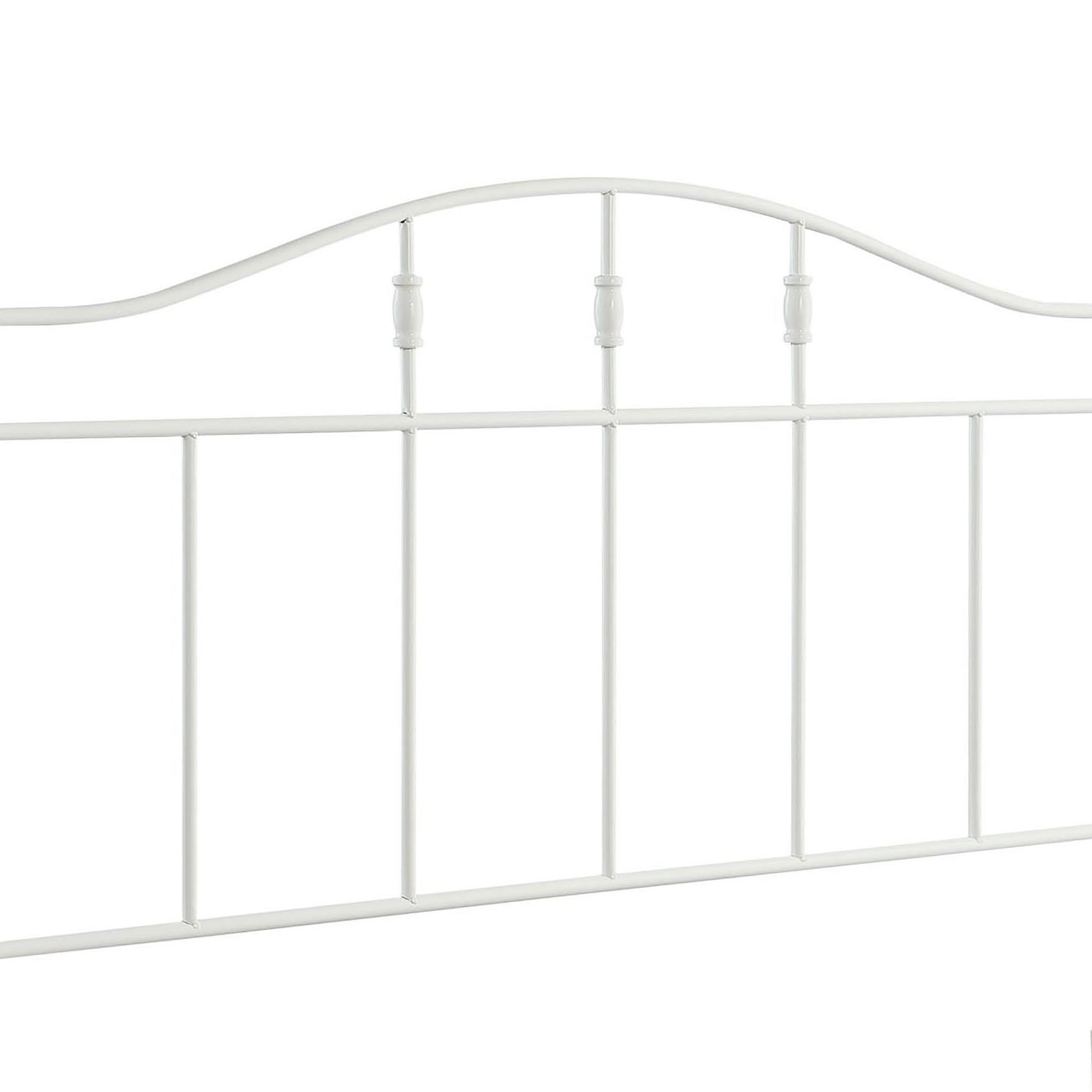 White Queen And Full Metal Arched Headboard White Metal Bedroom Transitional Bed Frame Metal