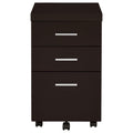 Cappuccino 3 Drawer Mobile File Cabinet Mobile File Cabinets 3 4 Drawers Brown Office Drawers Included Transitional Wood