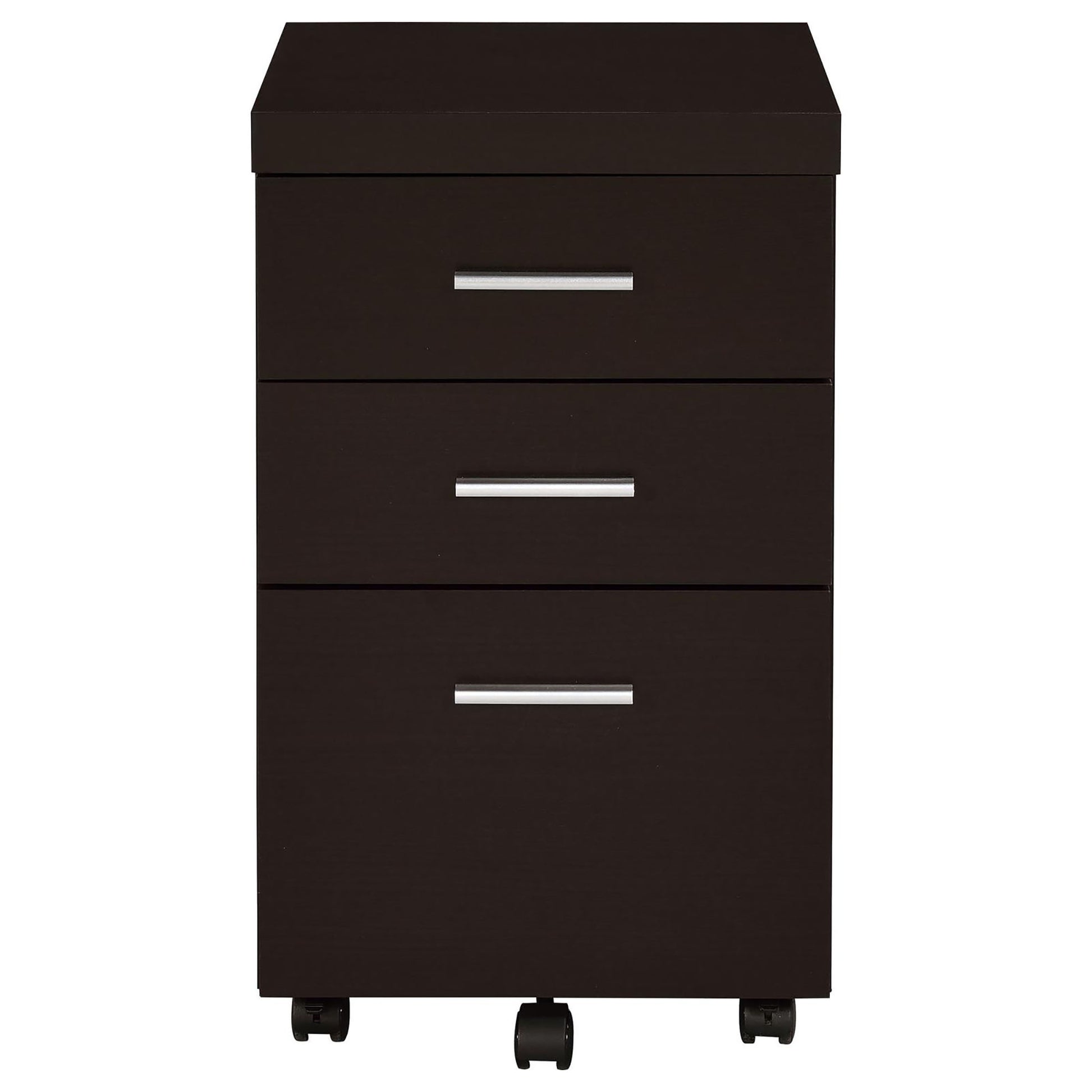 Cappuccino 3 Drawer Mobile File Cabinet Mobile File Cabinets 3 4 Drawers Brown Office Drawers Included Transitional Wood