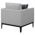 Light Grey Cushion Back Chair Grey Primary Living Space Spot Clean Transitional Accent Chairs Foam Upholstered