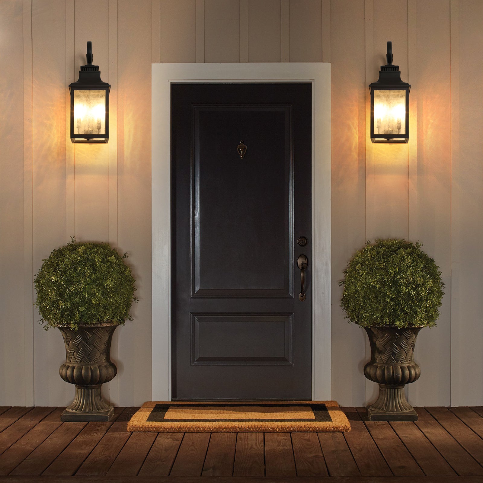 Large Outdoor Wall Lamps With Glass Supports Multiple Types Of Light Bulbs 2Pack Black Traditional Acrylic