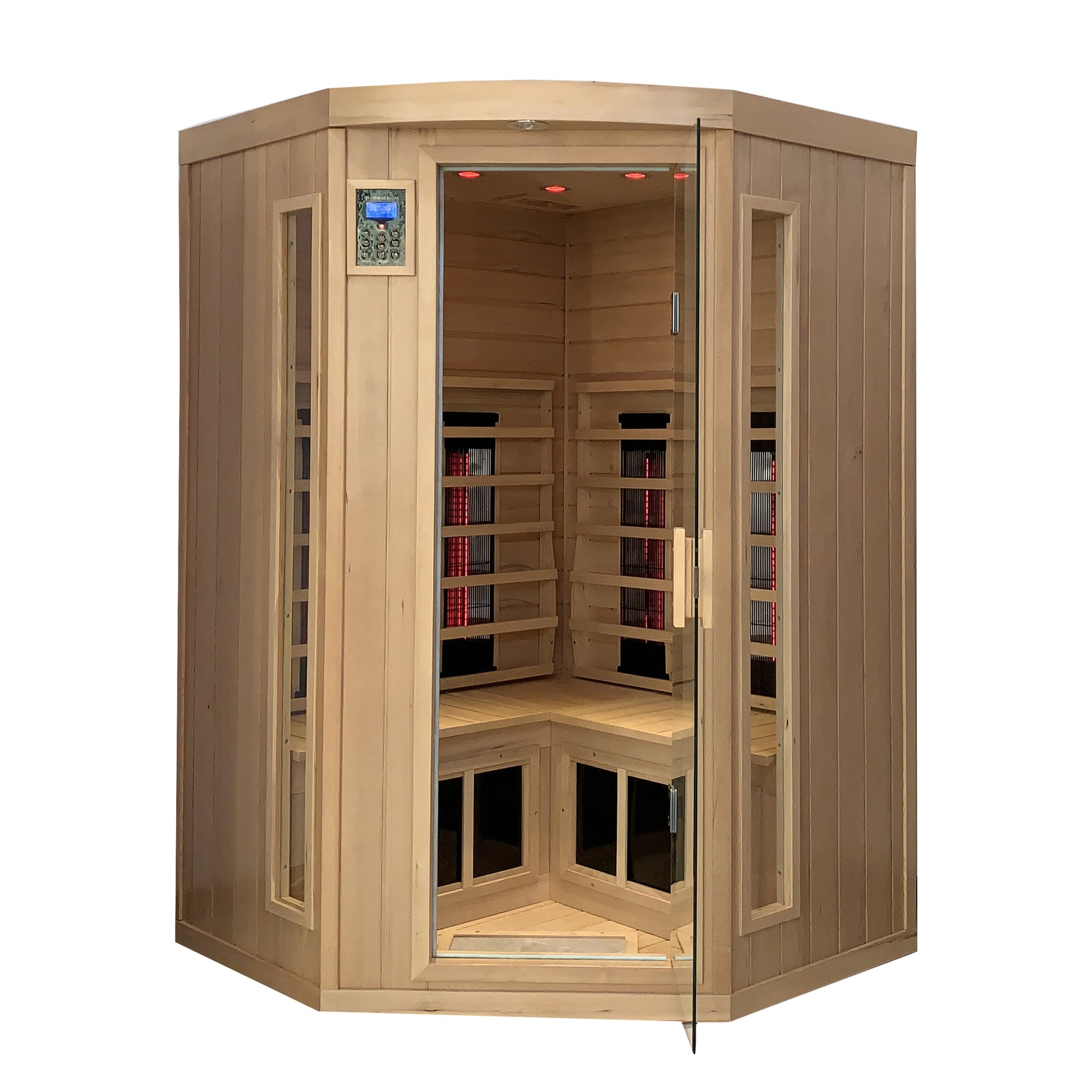 Hemlock Pentagonal Double Opening Glass Sauna Room Natural Bathroom Classic Wood Solid Wood