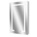 Lighted Medicine Cabinet 20 X 32 Inch, Recessed Or Surface Led Medicine Cabinet, Clock, Room Temp Display,Defog,Night Light,Stepless Dimming,3000K 6400K, Outlets & Usbs,Hinge On The Left Silver Aluminium