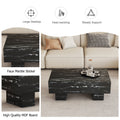 The Black Coffee Table Has Patterns. Modern Rectangular Table, Suitable For Living Rooms And Apartments. 43.3
