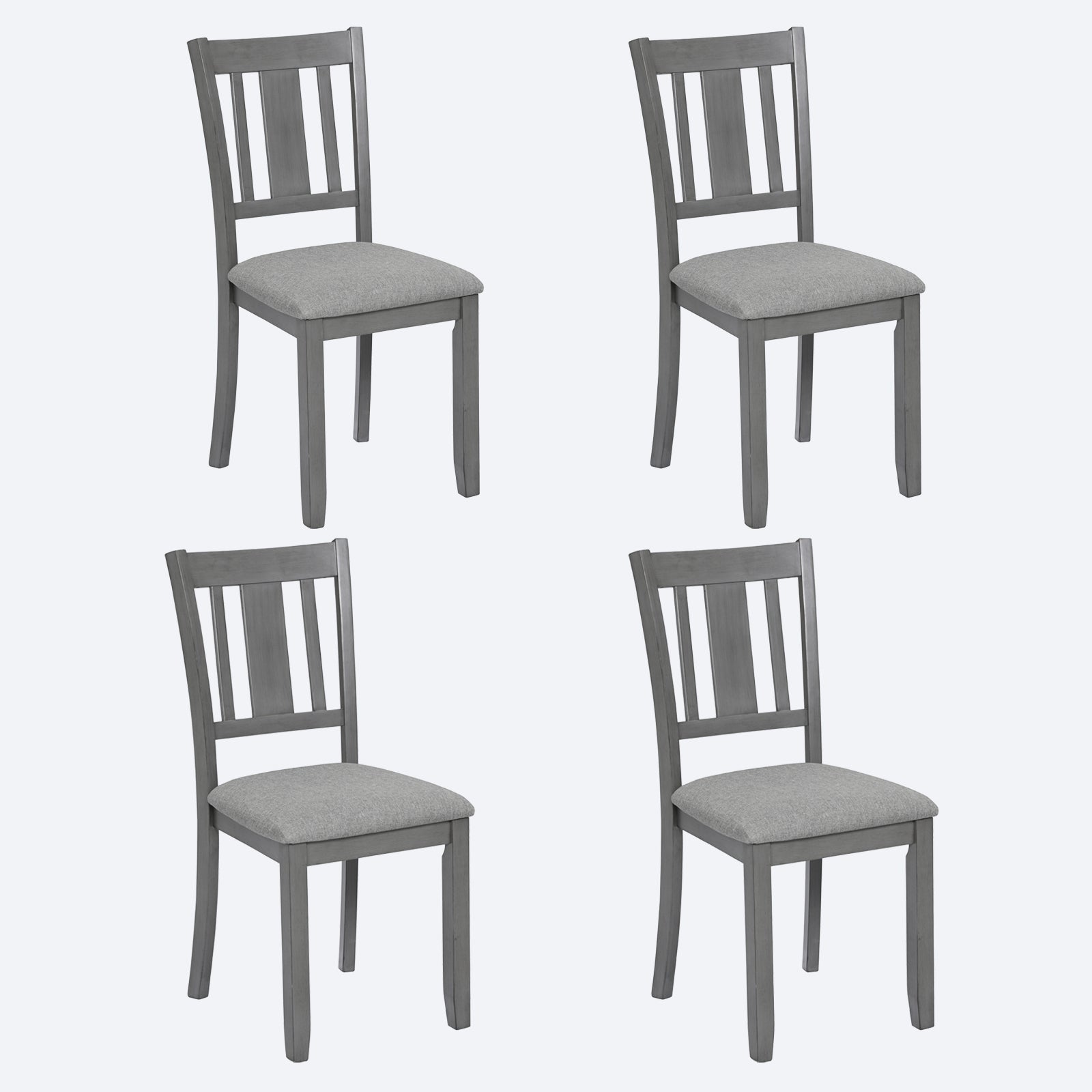Dining Chairs set for 4,Kitchen Chair with Padded wood-gray-solid back-seats 4-dining