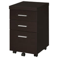 Cappuccino 3 Drawer Mobile File Cabinet Mobile File Cabinets 3 4 Drawers Brown Office Drawers Included Transitional Wood