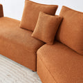 Curved Modular Sectional Sofa For Living Room, Oversized L Shaped Couch With Chaise Lounge Sofa Set, Upholstered Sofa With 3 Back Pillows & 2 Throw Pillow, For Home Office, Orange Orange Foam Sherpa