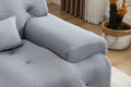 Large Size 2 Seater Sofa, Pure Foam Comfy Sofa Couch, Modern Lounge Sofa For Living Room, Apartment Light Grey Foam Spring 3 Seat