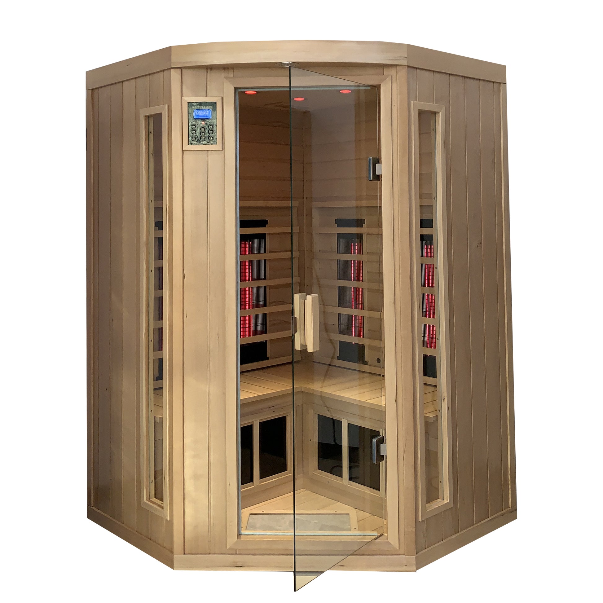 Hemlock Pentagonal Double Opening Glass Sauna