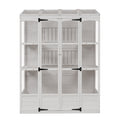 78 Inch Wooden Greenhouse Cold Frame With 4 Independent Skylights And 2 Folding Middle Shelves, Walk In Outdoor Greenhouse, White White Seats 2 Garden & Outdoor Casual Wood