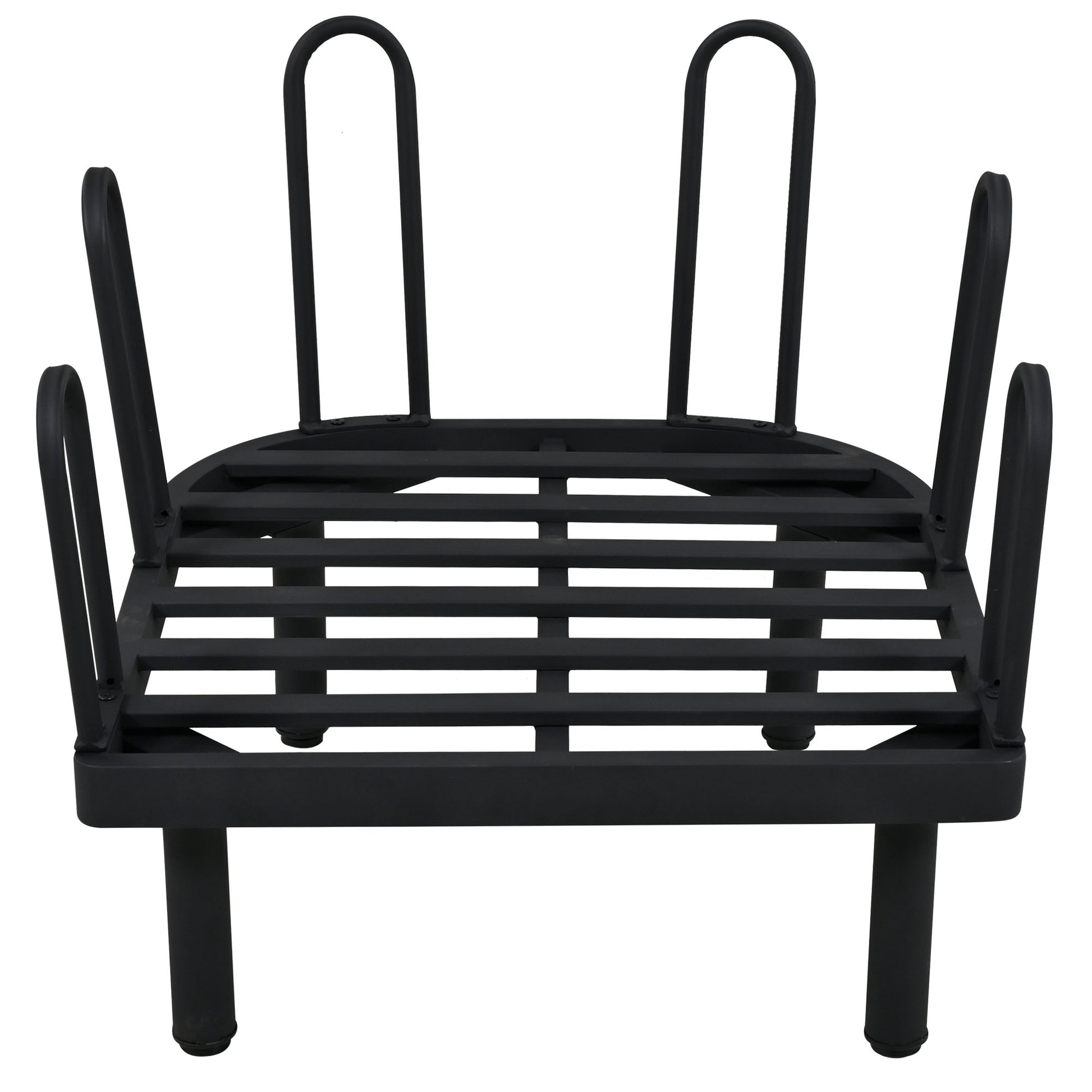 Luxury Modern 4 Piece Outdoor Iron Frame Conversation Set, Patio Chat Set With Acacia Wood Round Coffee Table For Backyard, Deck, Poolside, Indoor Use, Loveseat Arm Chairs, Gray Yes Sectional Gray Weather Resistant Frame Water Resistant Cushion Garden &