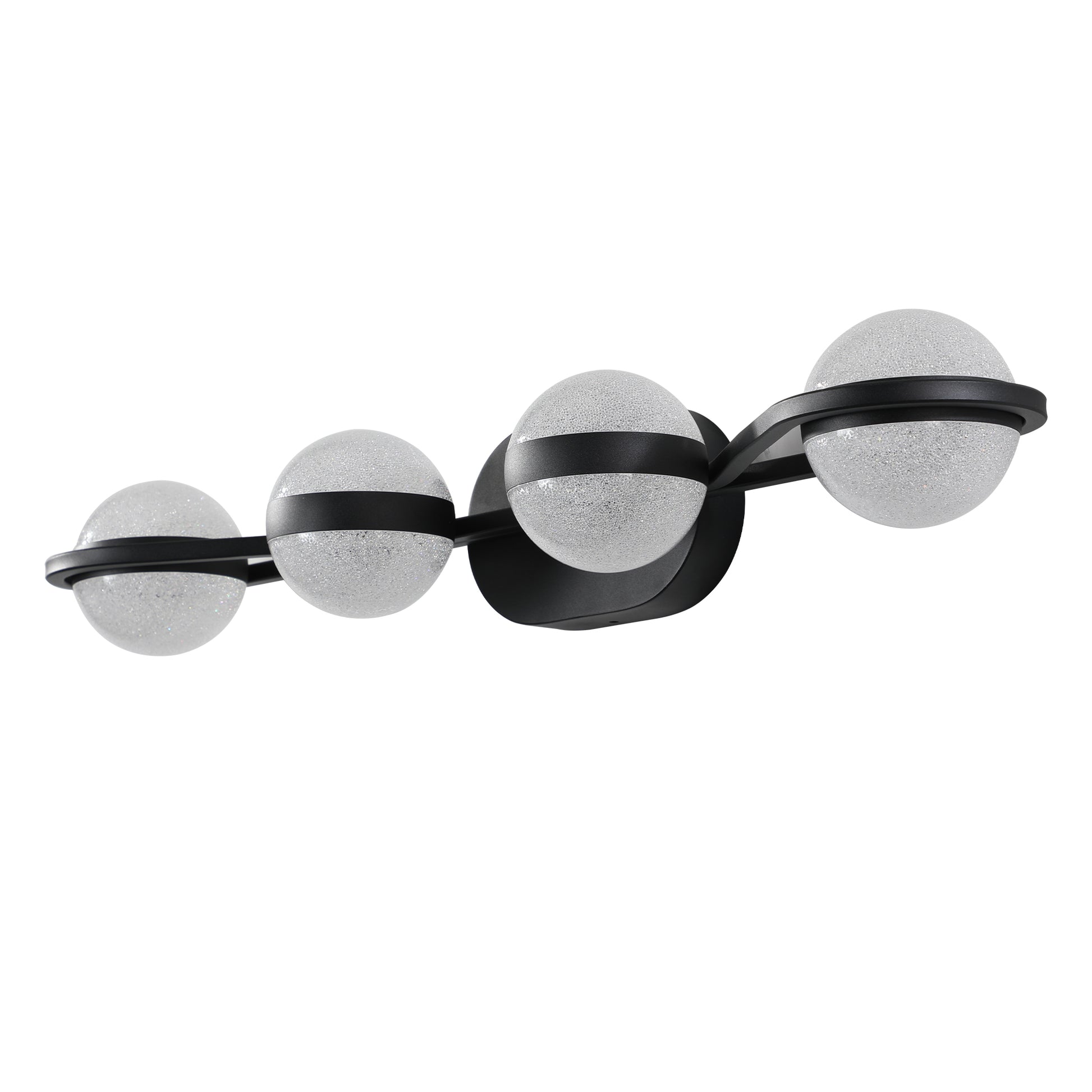 Same As W1340P143677 L2001 B 4 Modern Minimalist Bathroom Vanity Light, Led 4 Bulb Frosted Glass Shades, Wall Mounted Decorative Lighting Fixture, Suitable For Bathroom Vanity Mirror Black Black